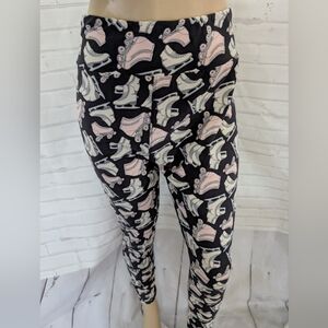 LuLaRoe  Black and Pink Skate Leggings